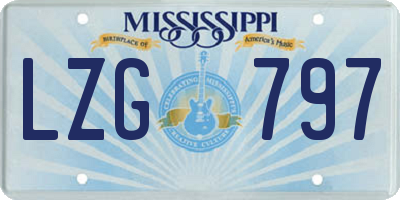 MS license plate LZG797