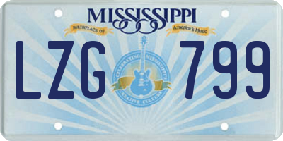 MS license plate LZG799