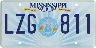 MS license plate LZG811