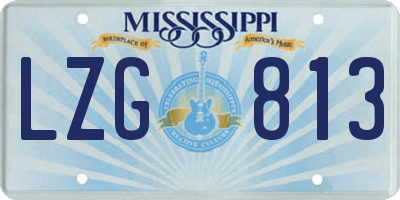 MS license plate LZG813
