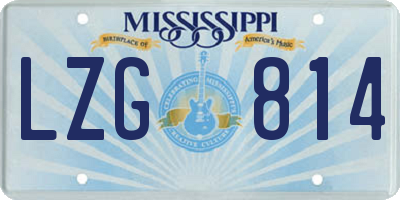 MS license plate LZG814