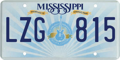 MS license plate LZG815