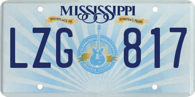 MS license plate LZG817