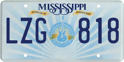 MS license plate LZG818