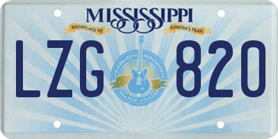 MS license plate LZG820