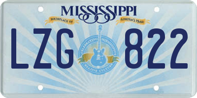 MS license plate LZG822