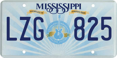 MS license plate LZG825