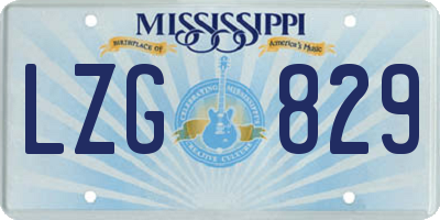 MS license plate LZG829