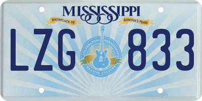 MS license plate LZG833