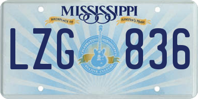 MS license plate LZG836