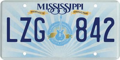 MS license plate LZG842