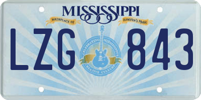 MS license plate LZG843
