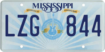 MS license plate LZG844