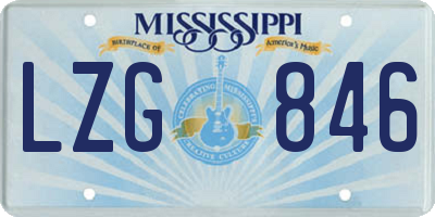 MS license plate LZG846