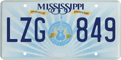 MS license plate LZG849