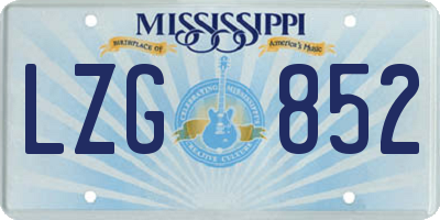 MS license plate LZG852