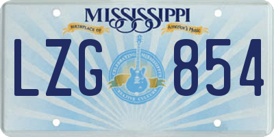 MS license plate LZG854