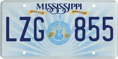 MS license plate LZG855