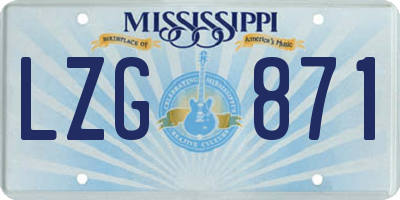 MS license plate LZG871