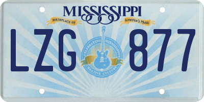 MS license plate LZG877