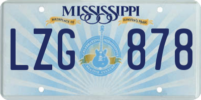 MS license plate LZG878