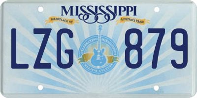 MS license plate LZG879