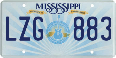 MS license plate LZG883