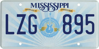 MS license plate LZG895