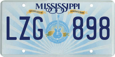 MS license plate LZG898