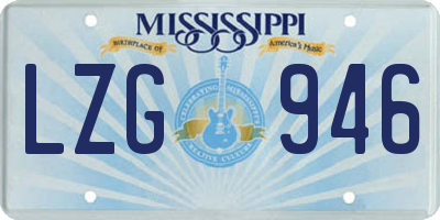 MS license plate LZG946