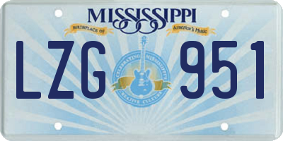 MS license plate LZG951