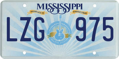 MS license plate LZG975