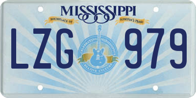 MS license plate LZG979