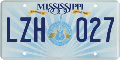 MS license plate LZH027