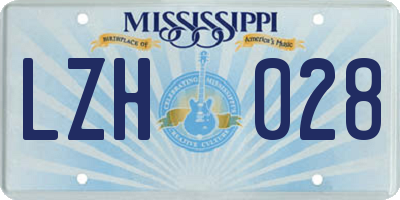 MS license plate LZH028