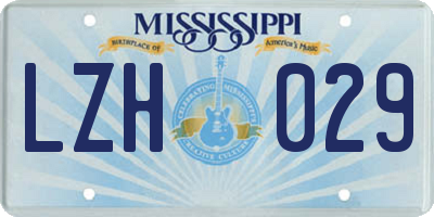 MS license plate LZH029