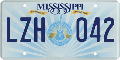 MS license plate LZH042