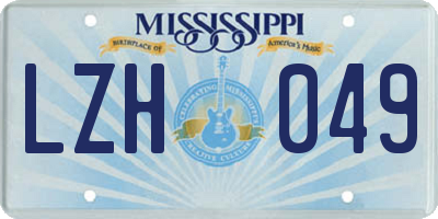 MS license plate LZH049