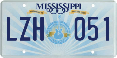MS license plate LZH051