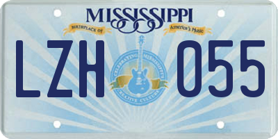 MS license plate LZH055