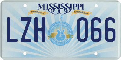 MS license plate LZH066