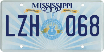 MS license plate LZH068