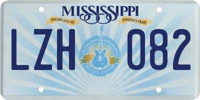 MS license plate LZH082