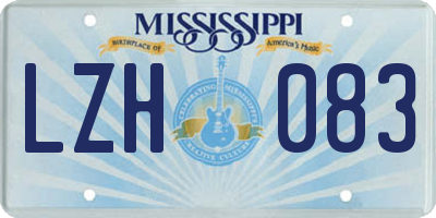 MS license plate LZH083