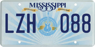MS license plate LZH088