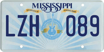 MS license plate LZH089