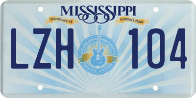 MS license plate LZH104