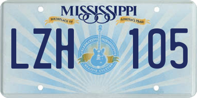 MS license plate LZH105
