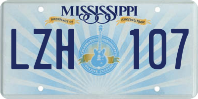 MS license plate LZH107