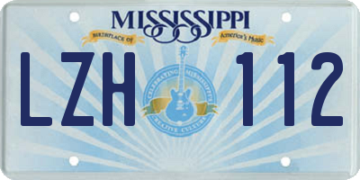 MS license plate LZH112